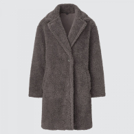 Плюшевое пальто Uniqlo Teddy на флисе 1159767150 (Серый, XXL)