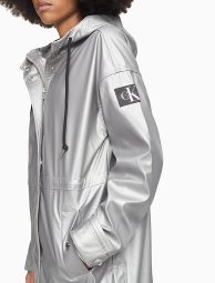 Женская удлиненная куртка Calvin Klein на молнии 1159769043 (Серебристый, XS)