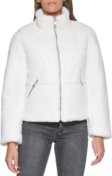 Женская куртка с мехом Levi's теплая на молнии 1159796296 (Белый, M)