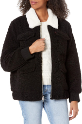 Женская куртка-бомбер на молнии Levi's шерпа 1159770762 (Черный, S)