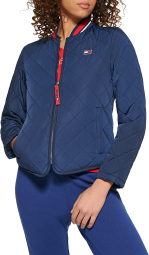 Женская стеганая куртка Tommy Hilfiger бомбер на молнии 1159776668 (Синий, M)