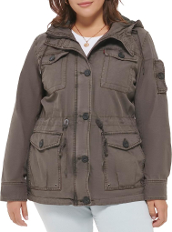 Женская куртка Levi's с капюшоном 1159784699 (Серый, 4X)