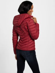 Женская стеганая куртка Guess с капюшоном 1159785448 (Красный, XS)