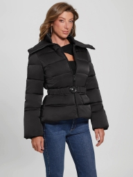 Женская стеганая куртка Guess с поясом 1159794832 (Черный, M)