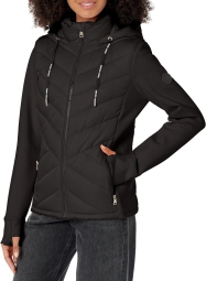 Женская стеганая куртка с капюшоном Tommy Hilfiger 1159795121 (Черный, XS)