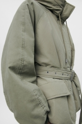 Куртка ZARA с капюшоном 1159803072 (Зелений, XL)