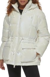 Блестящая женская куртка-пуховик Levi's 1159804551 (Молочный, XXL)