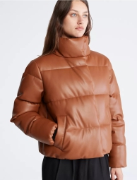 Женская куртка Calvin Klein из искусственной кожи 1159808344 (Коричневый, L)