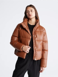 Женская куртка Calvin Klein из искусственной кожи 1159808344 (Коричневый, L)