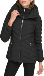 Женская стеганая куртка DKNY с двойной молнией 1159809672 (Черный, XS)