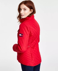 Женская стеганая куртка Tommy Hilfiger на молнии 1159814897 (Красный L)