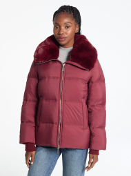 Женская куртка Michael Kors с меховым воротником 1159832148 (Бордовый M)