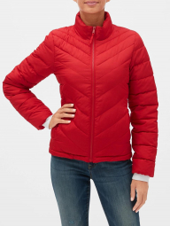 Стеганая теплая женская куртка GAP art311207 (Красный, размер XS)