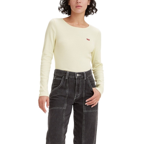 Женский лонгслив Levi's кофта в рубчик 1159808683 (Желтый, 1X)