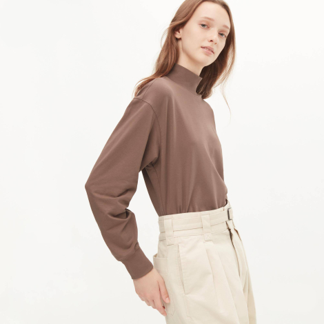 Женская водолазка UNIQLO кофта 1159782251 (Коричневый, XS)