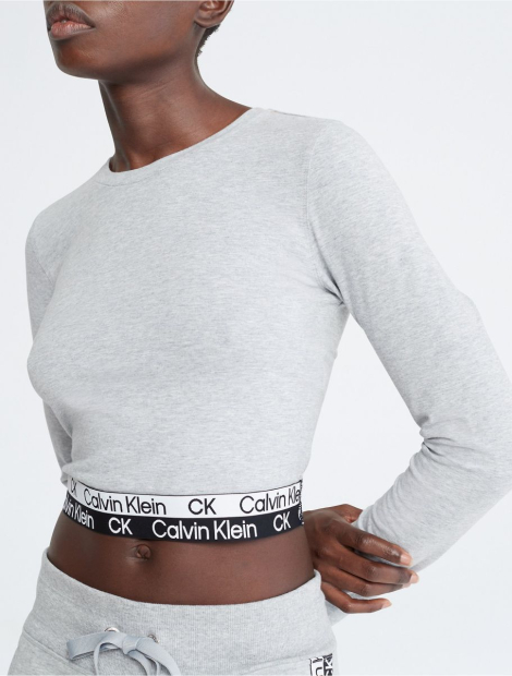 Женский лонгслив Calvin Klein кофта с логотипом 1159783760 (Серый, L)