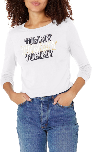 Жіночий укорочений лонгслів Tommy Hilfiger з логотипом оригінал