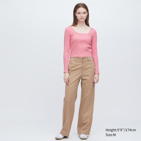 Женский укороченный лонгслив Uniqlo 1159785272 (Розовый, XXL)