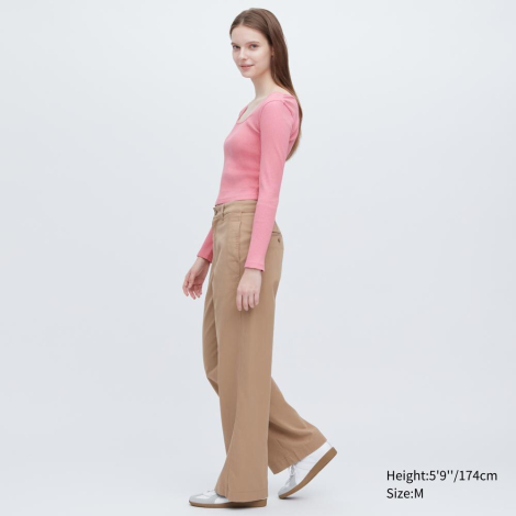 Женский укороченный лонгслив Uniqlo 1159785272 (Розовый, XXL)