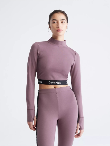 Женский лонгслив Calvin Klein водолазка с логотипом 1159793938 (Фиолетовый, XL)