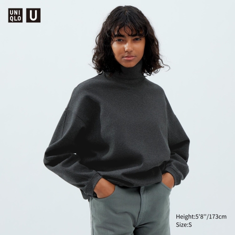 Жіночий лонгслів Uniqlo водолазка 1159799196 (Сірий, L)