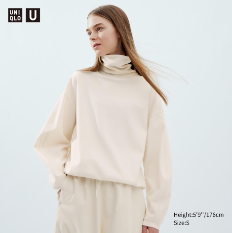 Стильный лонгслив Uniqlo водолазка 1159801871 (Белый, XS)