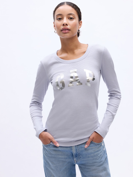 Женский лонгслив GAP кофта вафельная 1159802664 (Сиреневый, M)