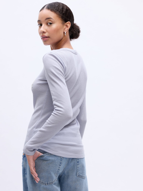 Женский лонгслив GAP кофта вафельная 1159802664 (Сиреневый, M)