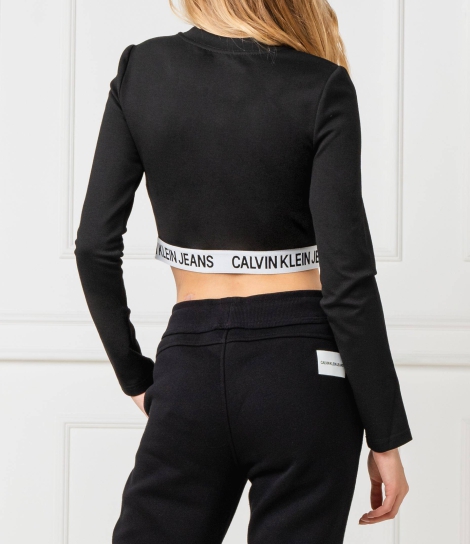 Женский лонгслив Calvin Klein кофта с логотипом 1159814494 (Черный, S)