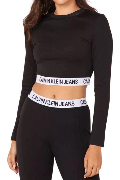 Жіночий лонгслів Calvin Klein з логотипом 1159814494 (Чорний, S)