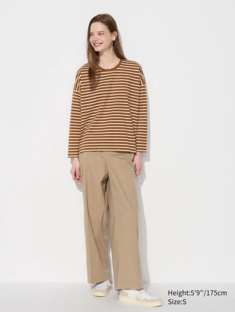 Стильний лонгслів Uniqlo 1159821289 (Коричневий M)