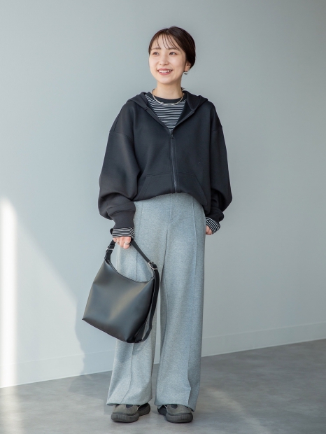 Эластичный лонгслив в рубчик UNIQLO в полоску 1159828543 (Черный XL)