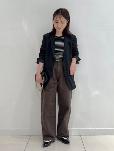 Эластичный лонгслив в рубчик UNIQLO в полоску 1159828543 (Черный XL)