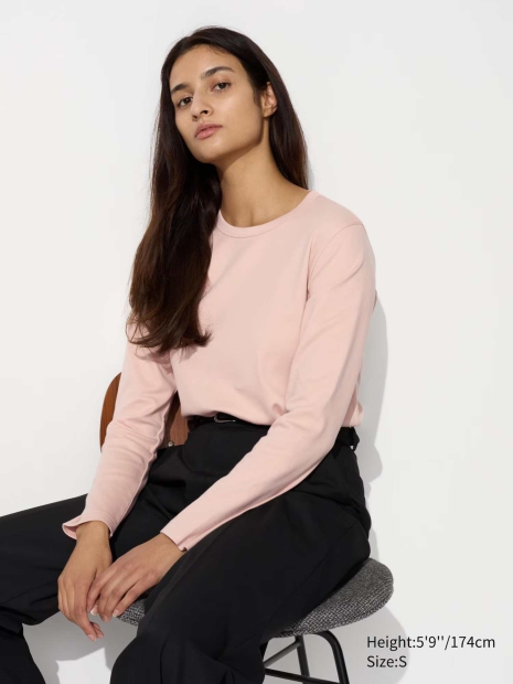 Стильний лонгслів Uniqlo 1159829019 (рожевий XL)