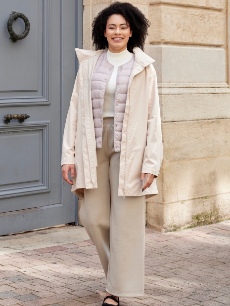 Эластичный лонгслив UNIQLO водолазка в рубчик 1159829246 (Молочный XXL)