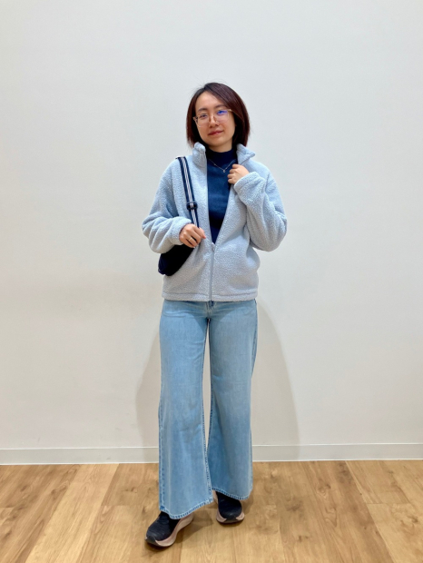 Эластичный лонгслив UNIQLO водолазка в рубчик 1159832855 (Синий M)