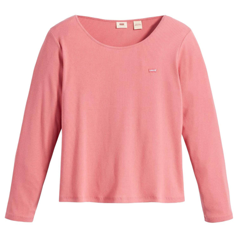 Женский лонгслив Levi's кофта в рубчик 1159834039 (Розовый 2X)