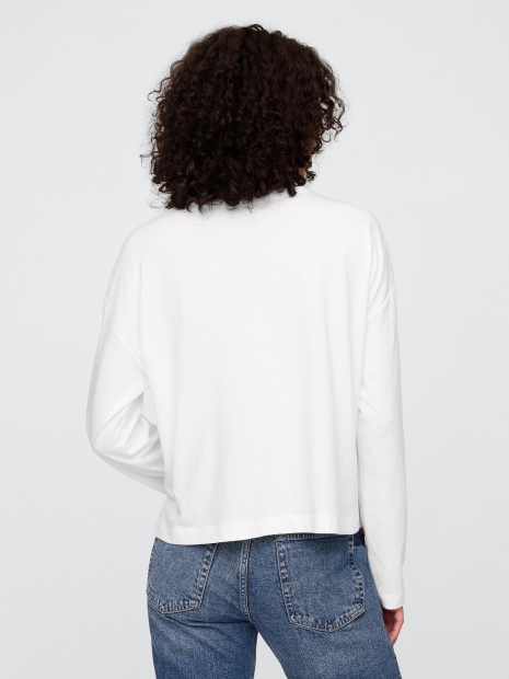 Женский лонгслив GAP укороченный 1159835102 (Белый XXL)