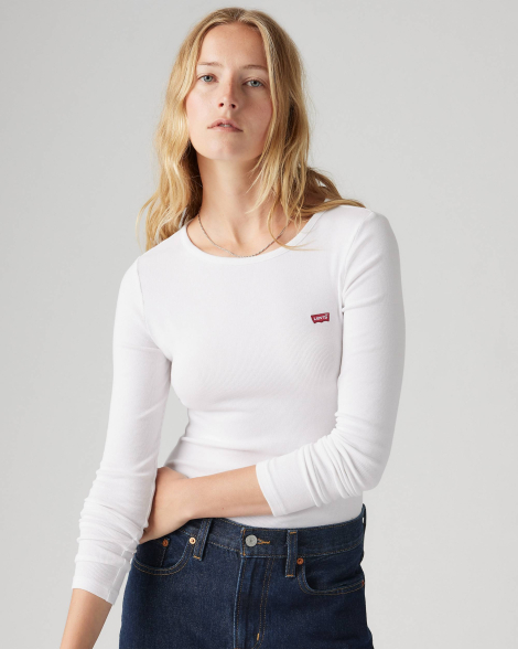 Женский лонгслив Levi's кофта 1159835299 (Белый M)
