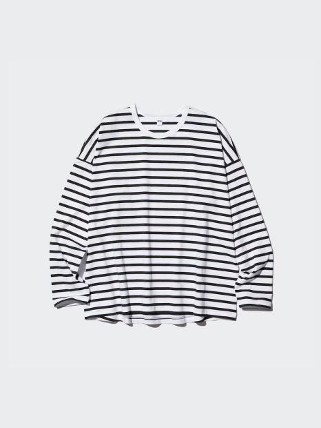 Стильный лонгслив Uniqlo 1159835672 (Белый S)