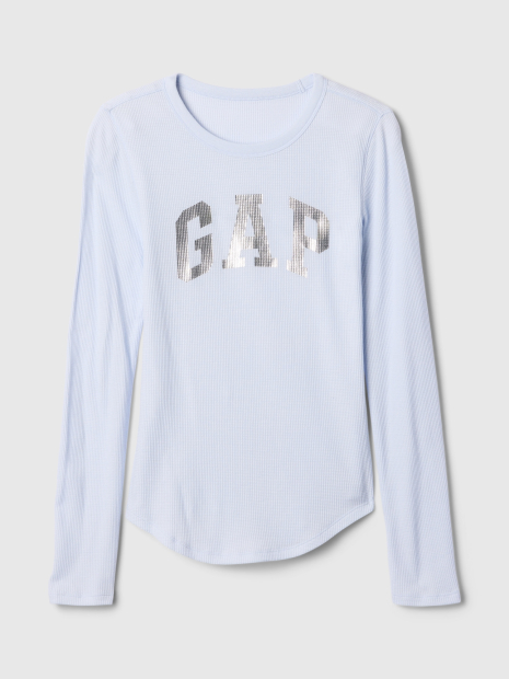 Жіночий лонгслів GAP кофта вафельна 1159837039 (Блакитний S)