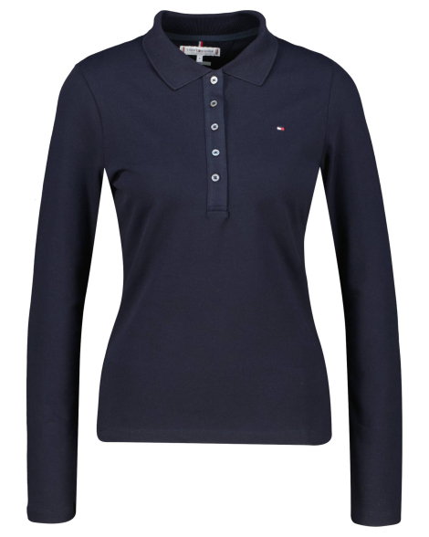 Жіночий лонгслів жіночий Tommy Hilfiger з сорочковим коміром 1159837259 (Синій S)