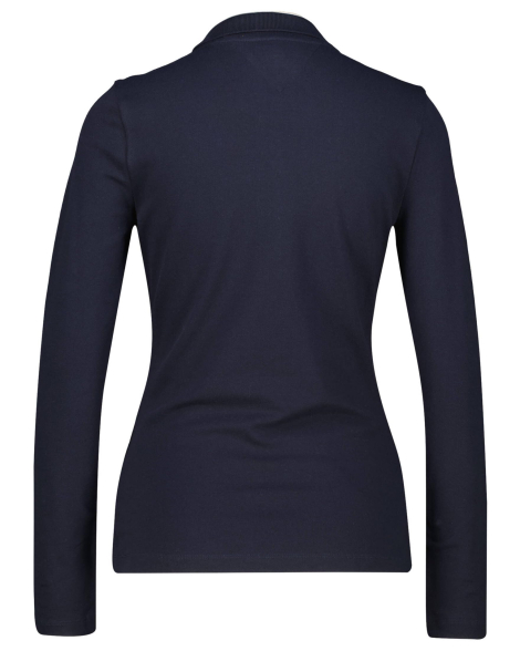 Жіночий лонгслів жіночий Tommy Hilfiger з сорочковим коміром 1159837259 (Синій S)