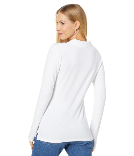 Жіночий лонгслів жіночий Tommy Hilfiger з сорочковим коміром 1159837261 (Білий XL)