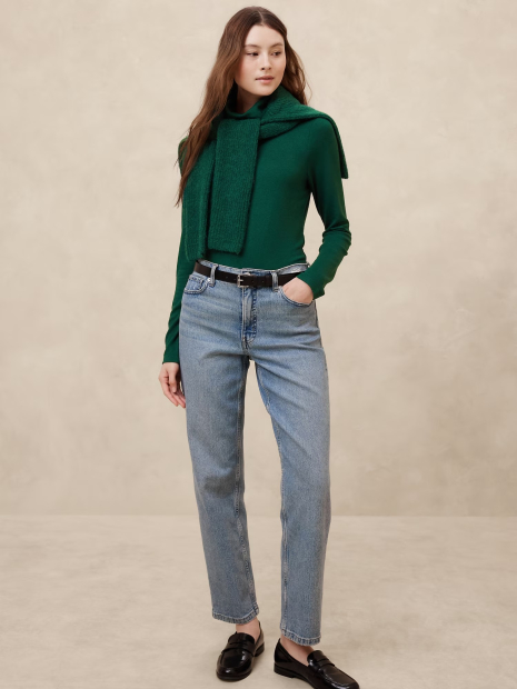 Жіночий лонгслів Banana Republic 1159837343 (Зелений XL)