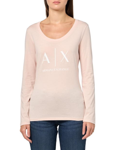 Базовый лонгслив Armani Exchange с логотипом 1159838001 (Розовый S)