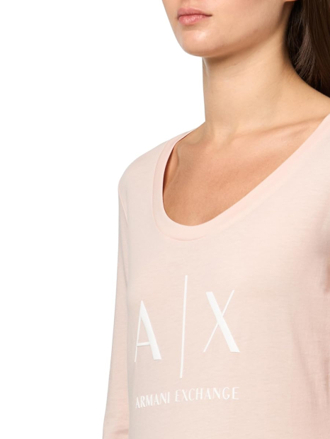 Базовий лонгслів Armani Exchange з логотипом 1159838003 (Рожевий L)