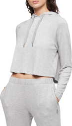 Женский укороченный лонгслив Calvin Klein с капюшоном 1159776416 (Серый, S)
