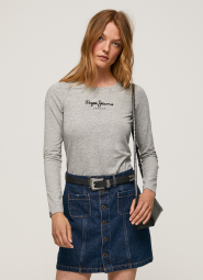 Женский лонгслив Pepe Jeans London кофта с логотипом 1159779871 (Серый, XS)