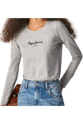 Женский лонгслив Pepe Jeans London кофта с логотипом 1159779871 (Серый, XS)